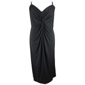 Torrid Cami Tank Dress Womens Size 28 Black V Neck Sleeveless Twist Front Maxi
